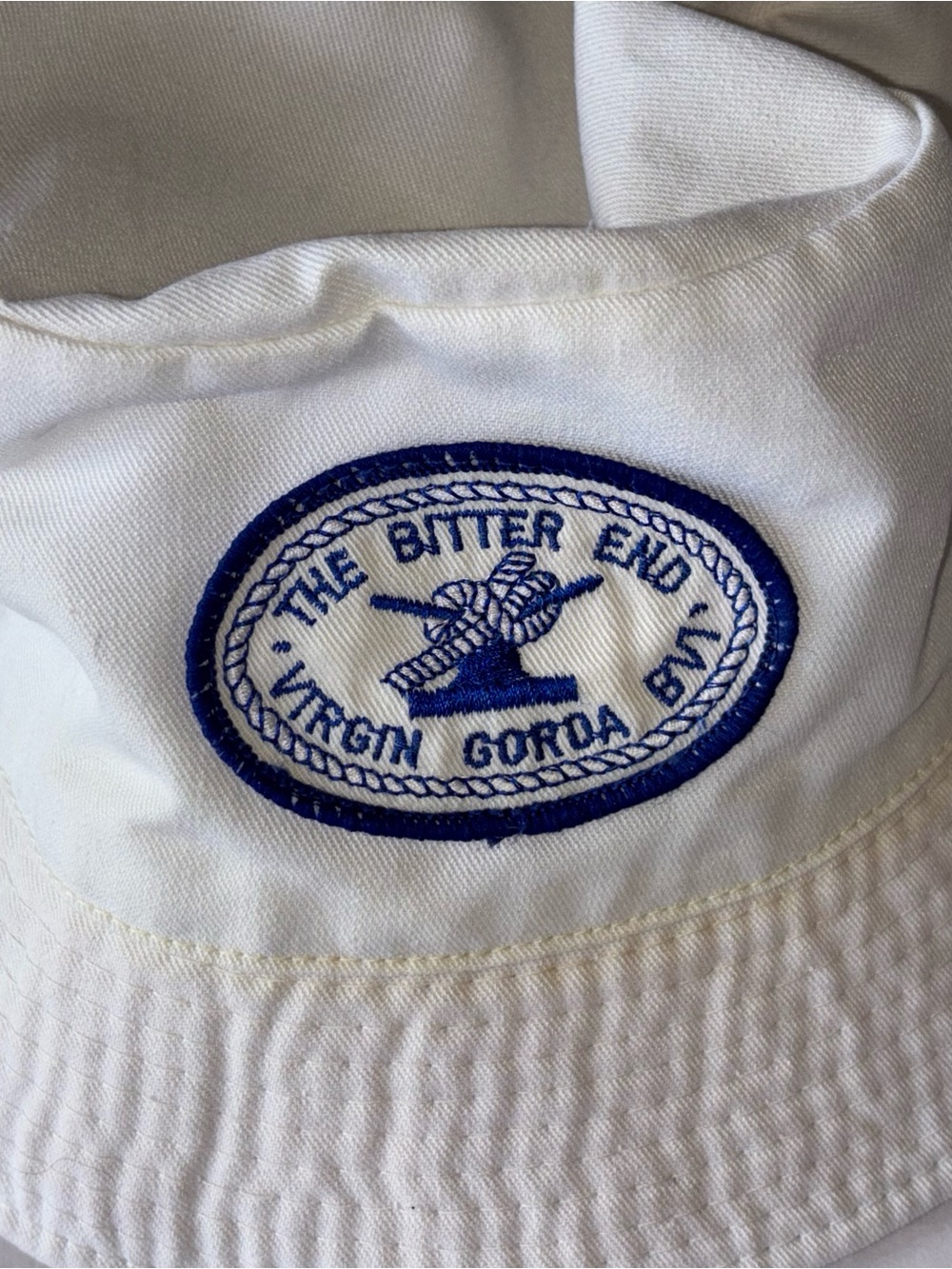 Virgin Gorda Embroidered White Bucket Hat